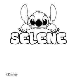 Coloraci&oacute;n del nombre SELENE - decorado Stitch