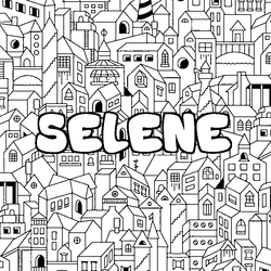 Coloraci&oacute;n del nombre SELENE - decorado ciudad