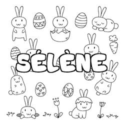 Coloraci&oacute;n del nombre S&Eacute;L&Egrave;NE - decorado Pascua