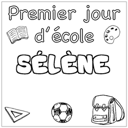 Coloraci&oacute;n del nombre S&Eacute;L&Egrave;NE - decorado primer d&iacute;a de escuela