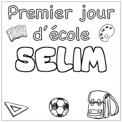 Coloraci&oacute;n del nombre SELIM - decorado primer d&iacute;a de escuela
