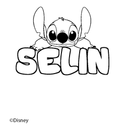 Coloraci&oacute;n del nombre SELIN - decorado Stitch