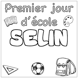 Coloraci&oacute;n del nombre SELIN - decorado primer d&iacute;a de escuela