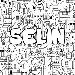 Coloraci&oacute;n del nombre SELIN - decorado ciudad