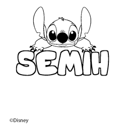 Coloraci&oacute;n del nombre SEMIH - decorado Stitch