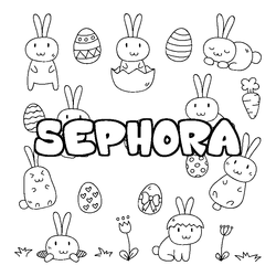 Coloraci&oacute;n del nombre SEPHORA - decorado Pascua