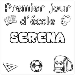Coloraci&oacute;n del nombre SERENA - decorado primer d&iacute;a de escuela