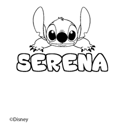 Coloraci&oacute;n del nombre SERENA - decorado Stitch