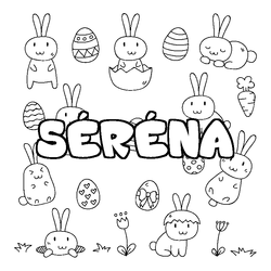 Coloraci&oacute;n del nombre S&Eacute;R&Eacute;NA - decorado Pascua
