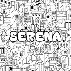 Coloraci&oacute;n del nombre S&Eacute;R&Eacute;NA - decorado ciudad