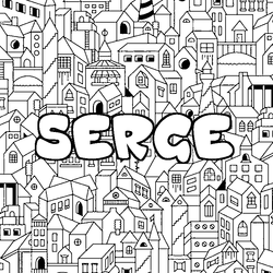 Coloraci&oacute;n del nombre SERGE - decorado ciudad