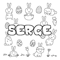 Coloraci&oacute;n del nombre SERGE - decorado Pascua