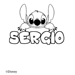 Coloraci&oacute;n del nombre SERGIO - decorado Stitch