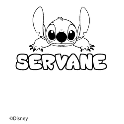 Coloraci&oacute;n del nombre SERVANE - decorado Stitch