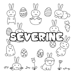 Coloraci&oacute;n del nombre SEVERINE - decorado Pascua
