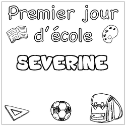 Coloraci&oacute;n del nombre SEVERINE - decorado primer d&iacute;a de escuela