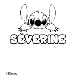 Coloraci&oacute;n del nombre S&Eacute;VERINE - decorado Stitch
