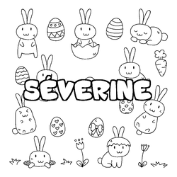 Coloraci&oacute;n del nombre S&Eacute;VERINE - decorado Pascua
