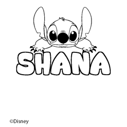 Coloraci&oacute;n del nombre SHANA - decorado Stitch