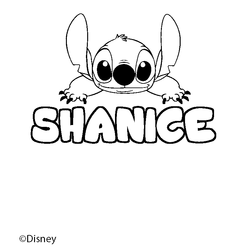 Coloraci&oacute;n del nombre SHANICE - decorado Stitch