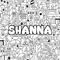 Coloraci&oacute;n del nombre SHANNA - decorado ciudad