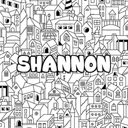 Coloraci&oacute;n del nombre SHANNON - decorado ciudad