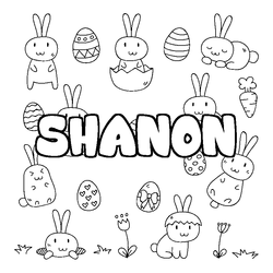 Coloraci&oacute;n del nombre SHANON - decorado Pascua
