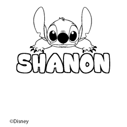 Coloraci&oacute;n del nombre SHANON - decorado Stitch
