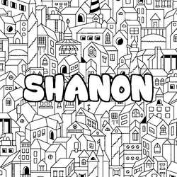 Coloraci&oacute;n del nombre SHANON - decorado ciudad