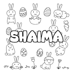 Coloraci&oacute;n del nombre SHAIMA - decorado Pascua