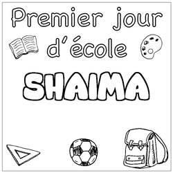Coloraci&oacute;n del nombre SHAIMA - decorado primer d&iacute;a de escuela