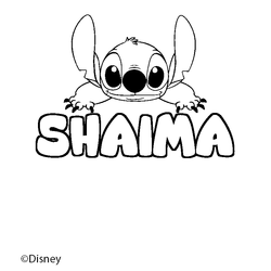 Coloraci&oacute;n del nombre SHAIMA - decorado Stitch