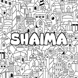 Coloraci&oacute;n del nombre SHAIMA - decorado ciudad