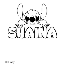 Coloraci&oacute;n del nombre SHAINA - decorado Stitch