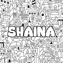 Coloraci&oacute;n del nombre SHAINA - decorado ciudad