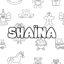 Coloraci&oacute;n del nombre SHA&Iuml;NA - decorado juguetes
