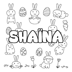 Coloraci&oacute;n del nombre SHA&Iuml;NA - decorado Pascua