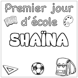 Coloraci&oacute;n del nombre SHA&Iuml;NA - decorado primer d&iacute;a de escuela