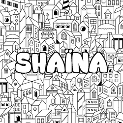 Coloraci&oacute;n del nombre SHA&Iuml;NA - decorado ciudad