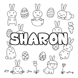 Coloraci&oacute;n del nombre SHARON - decorado Pascua