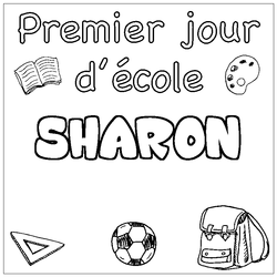 Coloraci&oacute;n del nombre SHARON - decorado primer d&iacute;a de escuela