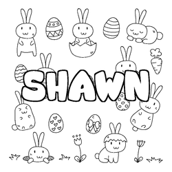 Coloraci&oacute;n del nombre SHAWN - decorado Pascua
