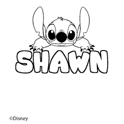 Coloraci&oacute;n del nombre SHAWN - decorado Stitch