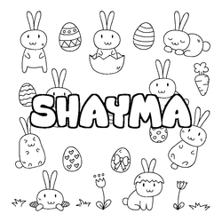 Coloraci&oacute;n del nombre SHAYMA - decorado Pascua