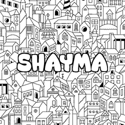 Coloraci&oacute;n del nombre SHAYMA - decorado ciudad
