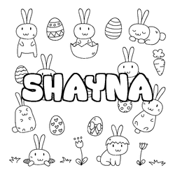 Coloraci&oacute;n del nombre SHAYNA - decorado Pascua