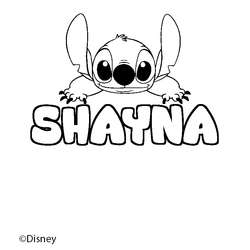 Coloraci&oacute;n del nombre SHAYNA - decorado Stitch