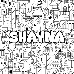 Coloraci&oacute;n del nombre SHAYNA - decorado ciudad