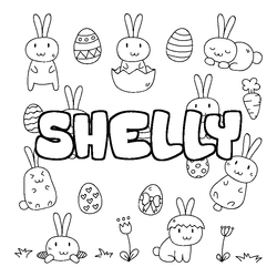 Coloraci&oacute;n del nombre SHELLY - decorado Pascua