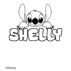 Coloraci&oacute;n del nombre SHELLY - decorado Stitch